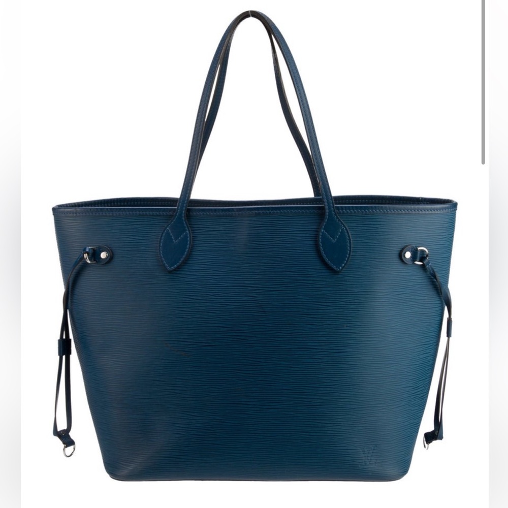 Louis Vuitton Epi Leather Neverfull w/Pouch MM in Navy